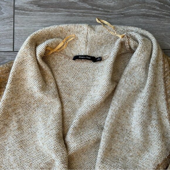 Doe & Rae Tan Waterfall Open Front Cardigan Jacket - Picture 10 of 15